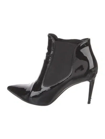 Pre-owned Ralph Lauren Patent Leather Chelsea Boots In Black