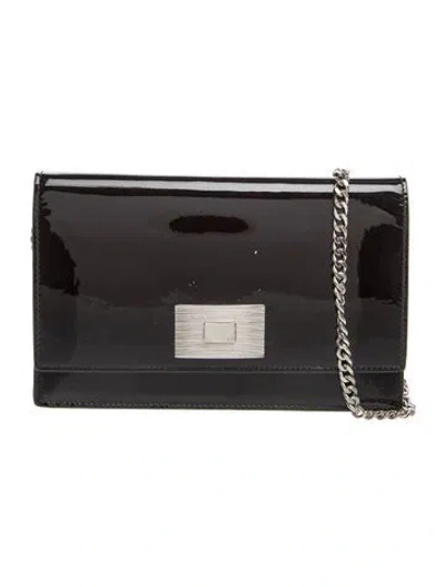 Pre-owned Ralph Lauren Patent Leather Clutch In Black