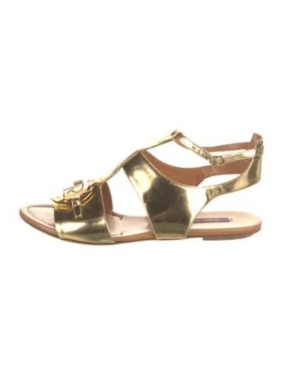 Pre-owned Ralph Lauren Patent Leather Gladiator Sandals