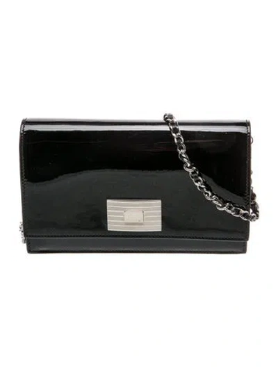 Pre-owned Ralph Lauren Patent Leather Shoulder Bag In Black