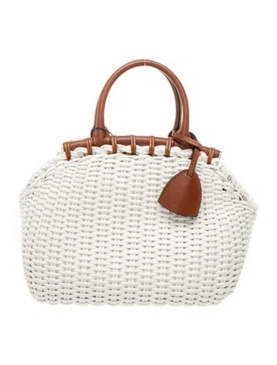 Pre-owned Ralph Lauren Patent Leather Top Handle Bag W/ Tags In Neutral