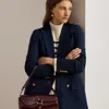 Ralph Lauren Patent Medium Tasha East-west Bag In Burgundy