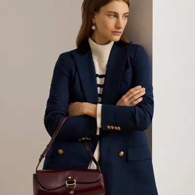 Ralph Lauren Patent Medium Tasha East-west Bag In Burgundy