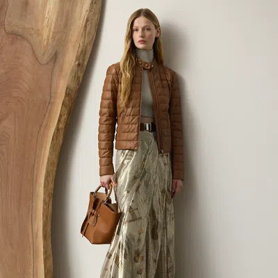 Ralph Lauren Patricia Equestrian-print Lamé Maxiskirt