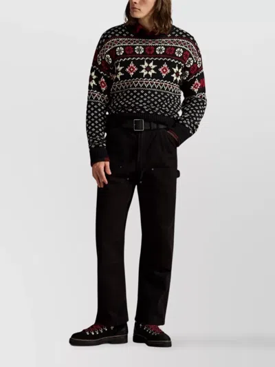 RALPH LAUREN PATTERNED CREW NECK LONG SLEEVE SWEATER