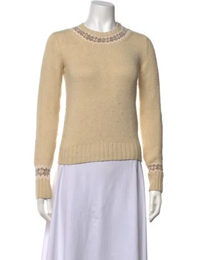 Pre-owned Ralph Lauren Patterned Crew Neck Sweater In Neutrals
