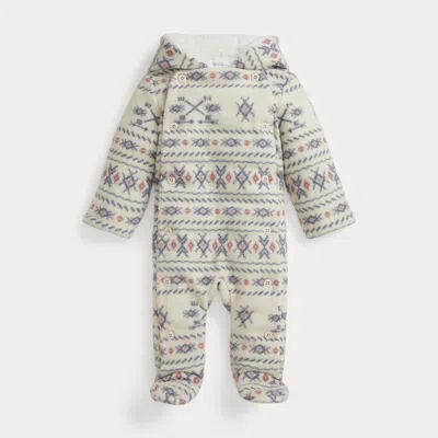 Ralph Lauren Babies'  Patterned Fleece Footed Bunting In Multi
