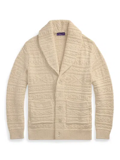 Ralph Lauren Patterned-jacquard Cardigan In Neutral