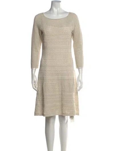 Pre-owned Ralph Lauren Patterned Knee-length Dress In Gold