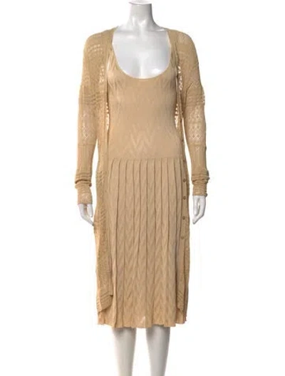 Pre-owned Ralph Lauren Patterned Midi Length Dress In Neutral