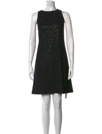 Pre-owned Ralph Lauren Patterned Mini Dress In Black