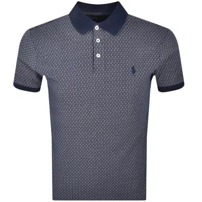Ralph Lauren Patterned Polo T Shirt Navy In Blue