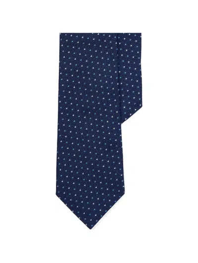 Ralph Lauren Patterned Silk Tie In Blue
