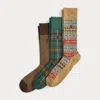 Ralph Lauren Patterned Trouser Sock 3-pack In Multi