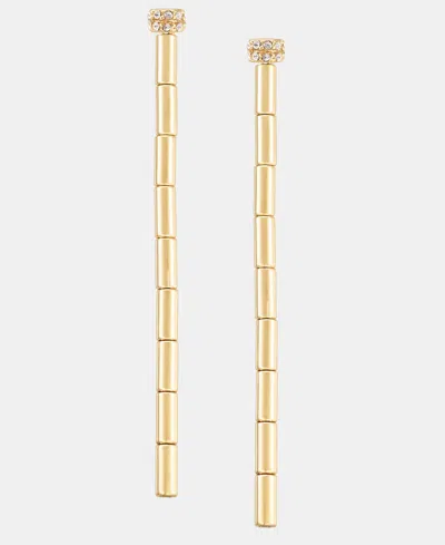 Ralph Lauren Pave Bead Textured Linear Drop Earrings In Gold