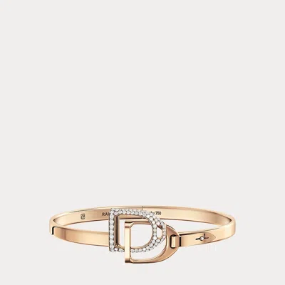Polo Ralph Lauren Pave Diamond Double-stirrup Bangle In Gold