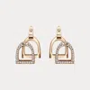 Polo Ralph Lauren Pave Diamond Double-stirrup Earrings In Gold