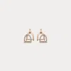 Polo Ralph Lauren Pavé Diamond Double-stirrup Earrings In Rose Gold With Diamonds
