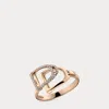 Polo Ralph Lauren Pave Diamond Double-stirrup Ring In Gold