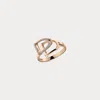 Polo Ralph Lauren Pavé Diamond Double-stirrup Ring In Rose Gold With Diamonds