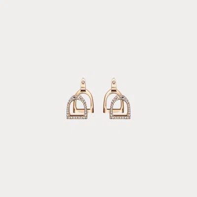 Ralph Lauren Pavé Diamond Double-stirrup Earrings In Rose Gold With Diamonds