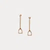 Polo Ralph Lauren Pavé Diamond Stirrup Chain Earrings In K Rose Gold