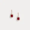 Ralph Lauren Pavé Gold-plated Stone Drop Earrings In Red