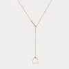 Polo Ralph Lauren Pave Stirrup Lariat Necklace In Gold