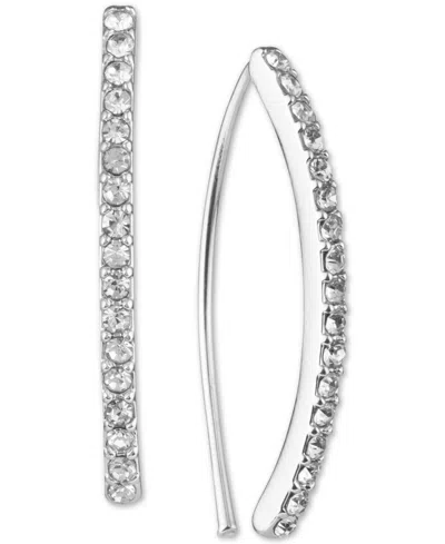 Ralph Lauren Pave Threader Earrings In Silver