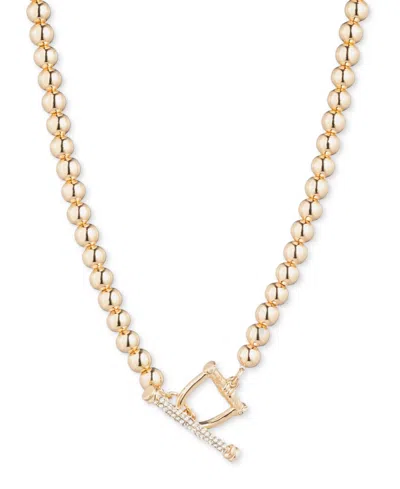 Ralph Lauren Pave Toggle Beaded 16" Collar Necklace In Gold