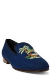 Ralph Lauren Paxton Embroidered Slipper In East Side Royal