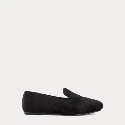 Ralph Lauren Kids' Paxton Velvet Slipper In Black Velvet