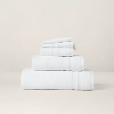 Ralph Lauren Payton Bath Towels & Mat In Spa White