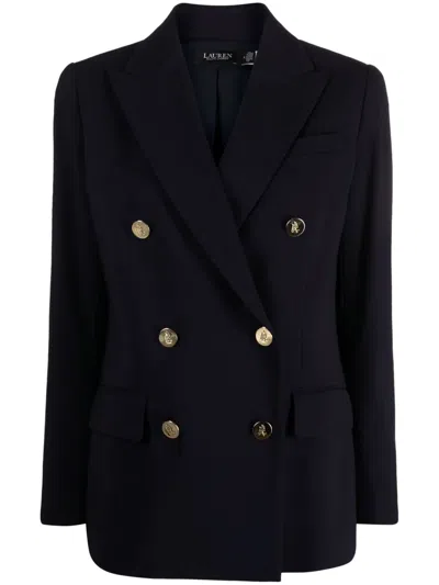 RALPH LAUREN PEAK-LAPELS DOUBLE-BREASTED BLAZER