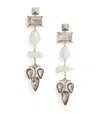 Ralph Lauren Pearl And Crystal Drop Earrings In Silver