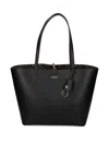 Ralph Lauren Pebble-grain Charm-detail Tote Bag In Black