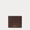 Ralph Lauren Pebbled Leather Billfold Wallet In Dark Brown