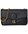 Ralph Lauren Pebbled Leather Bradley Crossbody Wallet In Black