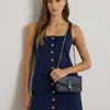 Ralph Lauren Pebbled Leather Bradley Crossbody Wallet In Blue