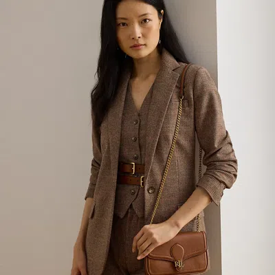 Ralph Lauren Pebbled Leather Bradley Crossbody Wallet In Brown