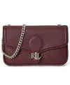 Ralph Lauren Pebbled Leather Bradley Crossbody Wallet In Burgundy