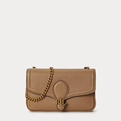 Ralph Lauren Pebbled Leather Bradley Crossbody Wallet In Camel