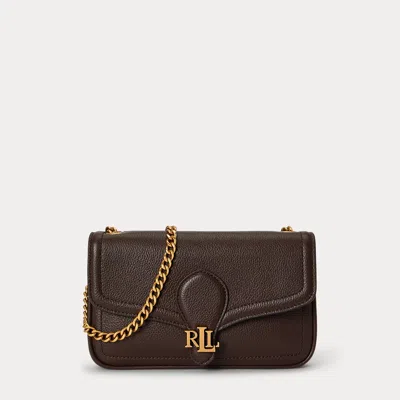 Ralph Lauren Pebbled Leather Bradley Crossbody Wallet In Chestnut Brown