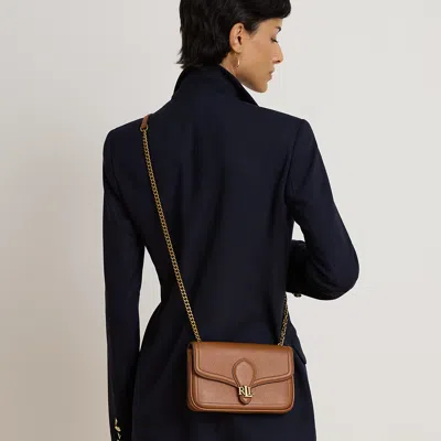 Ralph Lauren Pebbled Leather Bradley Crossbody Wallet In Lauren Tan