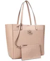 Ralph Lauren Pebbled Leather Extra-large Cameryn Tote Bag In Sunrise Blush