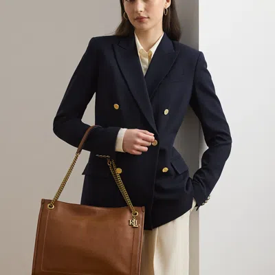 Ralph Lauren Pebbled Leather Large Bradley Tote Bag In Lauren Tan In Brown