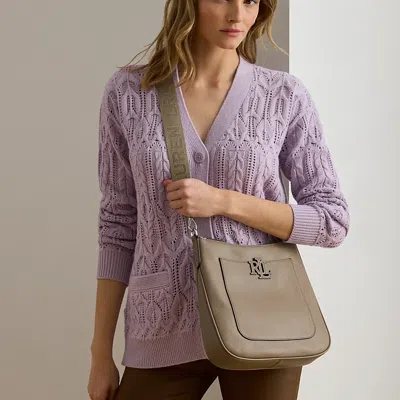 Ralph Lauren Pebbled Leather Large Cameryn Crossbody In Brown