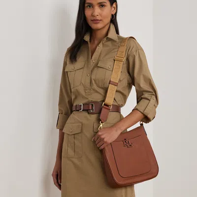 Ralph Lauren Pebbled Leather Large Cameryn Crossbody In Lauren Tan In Brown