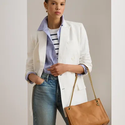 Ralph Lauren Pebbled Leather Medium Bradley Tote Bag In Classic Caramel In Brown