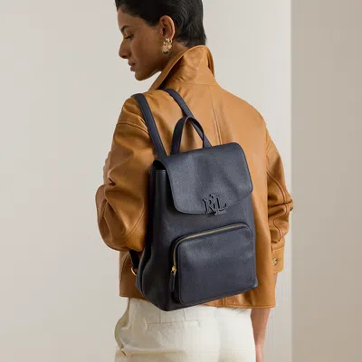 Ralph Lauren Pebbled Leather Medium Cameryn Backpack In Refined Navy In Blue